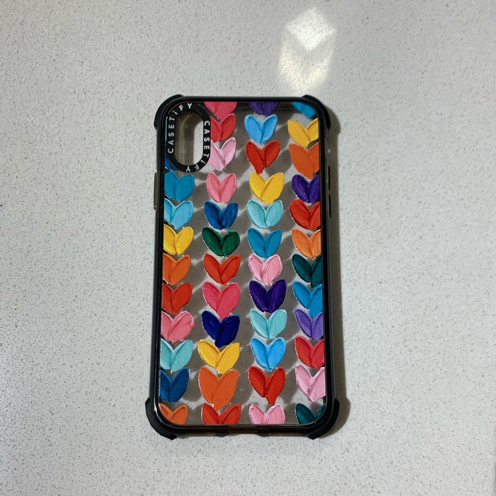 Casetify Clear Polka Daub Hearts iPhone X/Xs Case